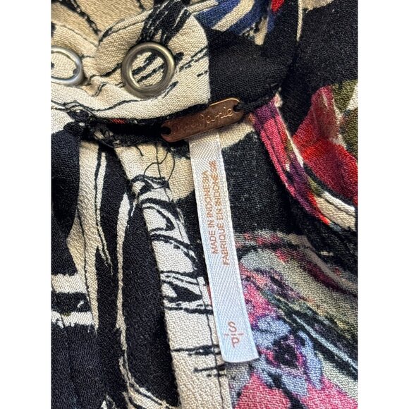 Free People Drift Away Tunic Top Mini Dress Cold Shoulder Boho Abstract Size S - Picture 7 of 8